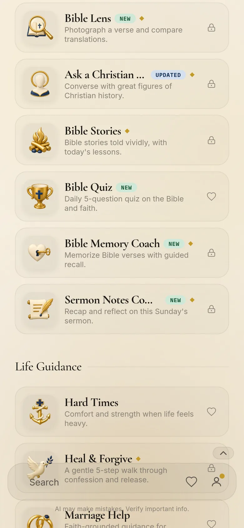 List of study and life-guidance modules