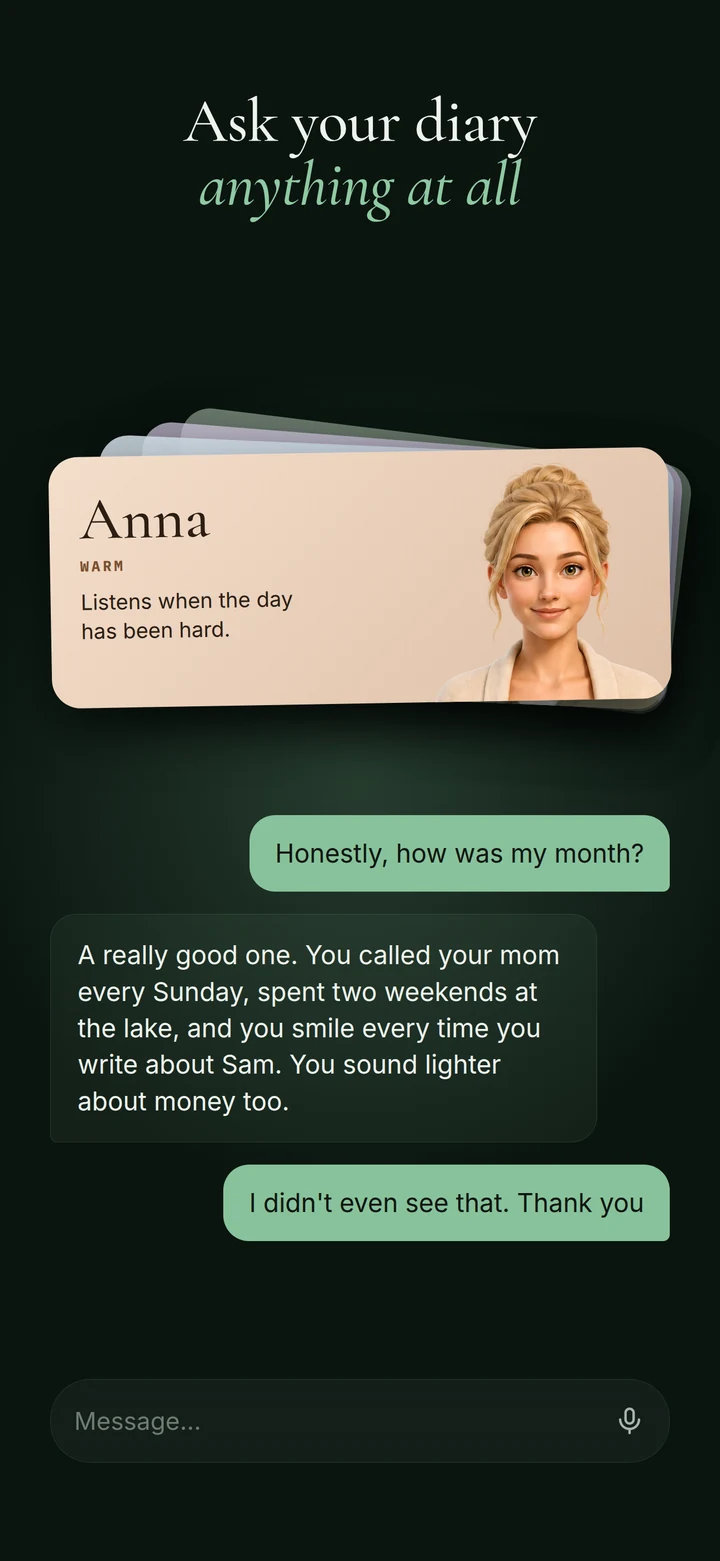 Ask your diary — anything at all