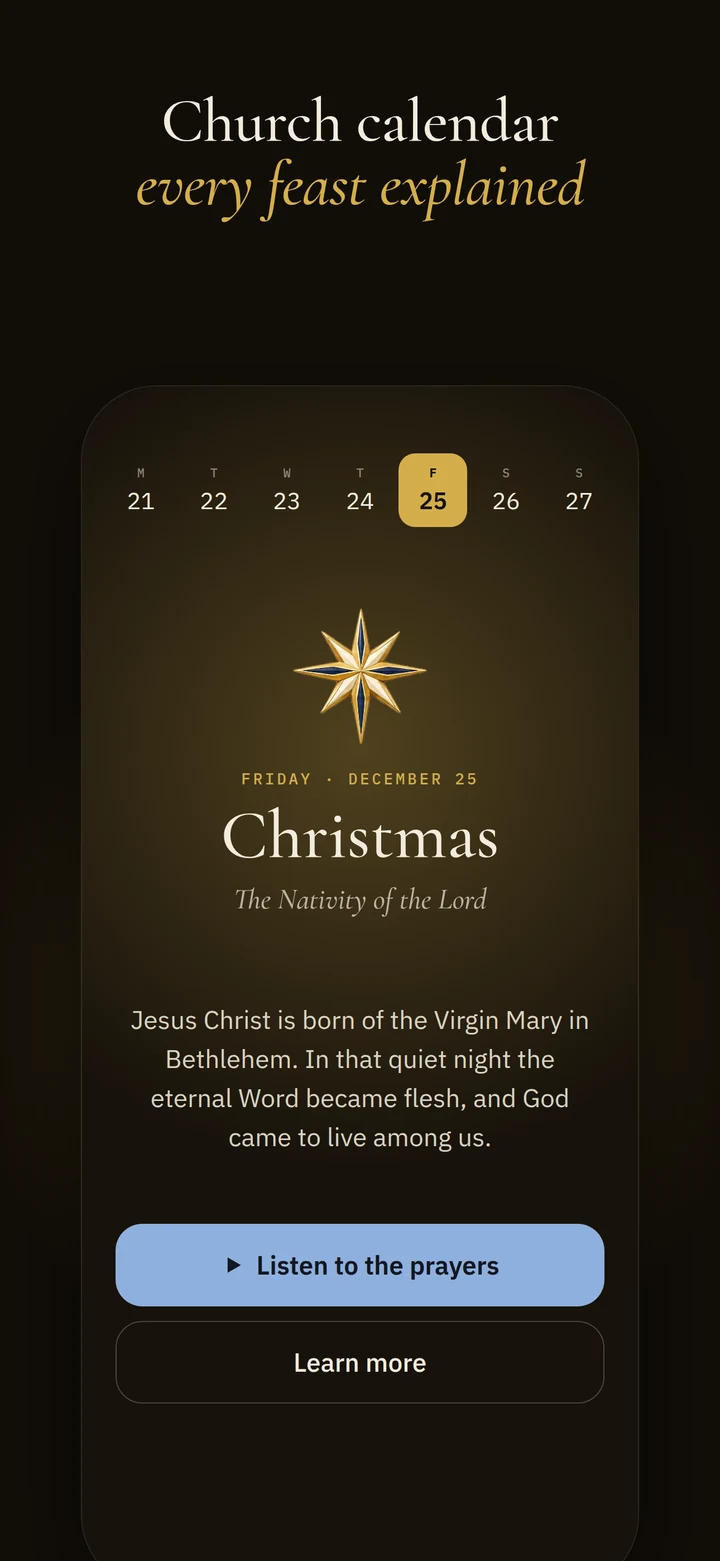 Church calendar — every feast explained